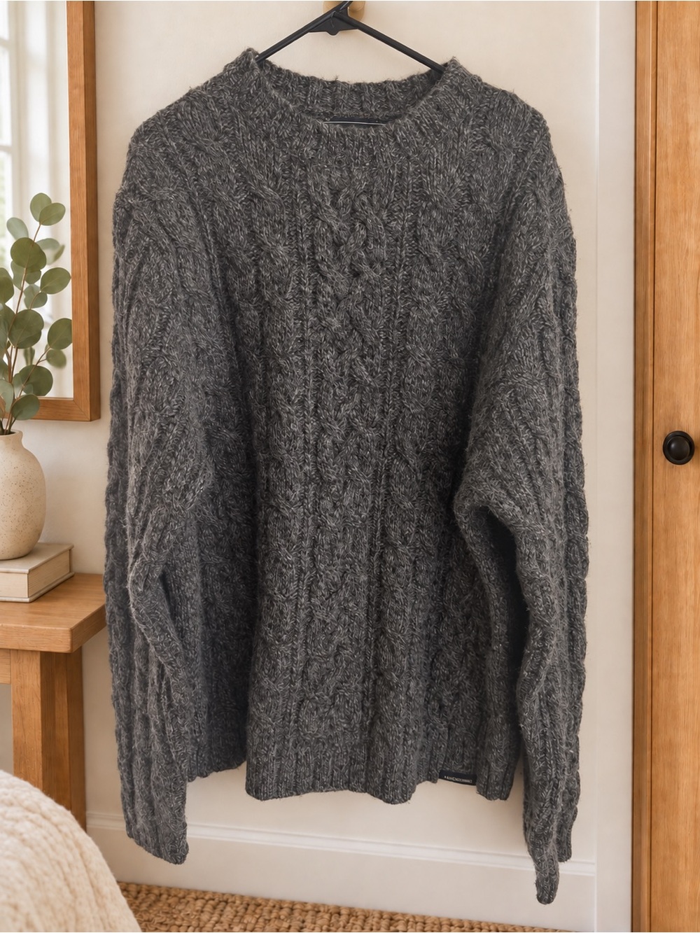 Vintage Y2K Abercrombie & Fitch Wool Cable Knit Sweater – Men’s XL